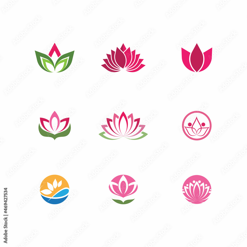 Beauty Vector lotus flowers design logo Template icon