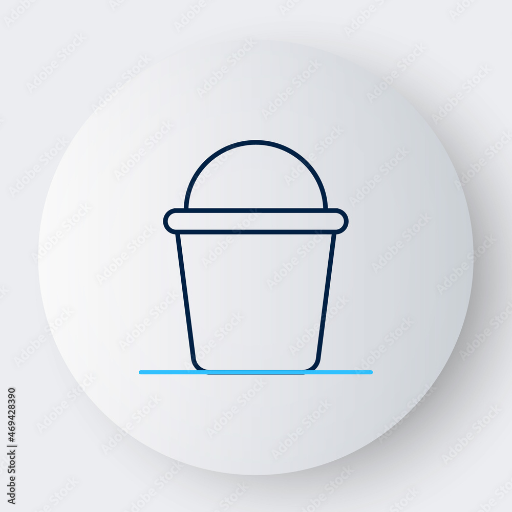 Line Bucket icon isolated on white background. Colorful outline concept. Vector Line Bucket icon isolated on white background. Colorful outline concept. Vector