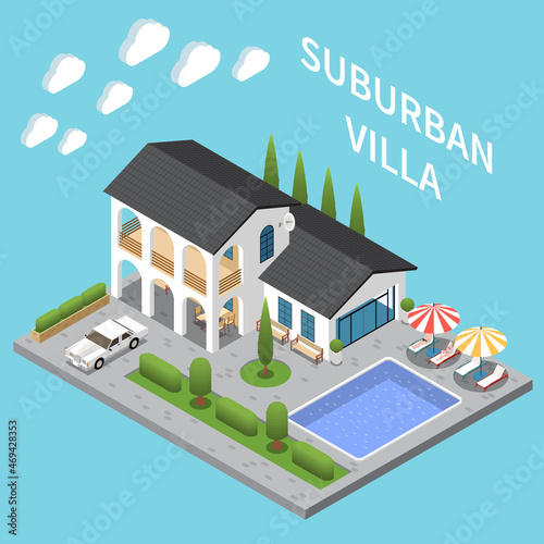 Suburban Isometric Composition