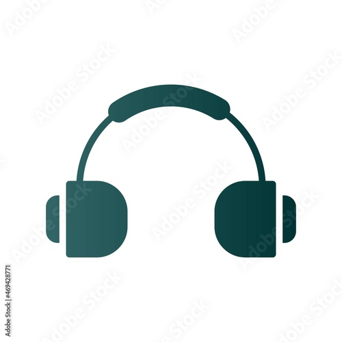 Headphone Glyph Gradient Vector Icon Design