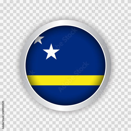 Flag of Curacao on round button on transparent background element for websites photo