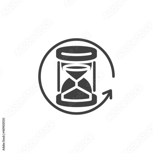 Hourglass with arrow back vector icon