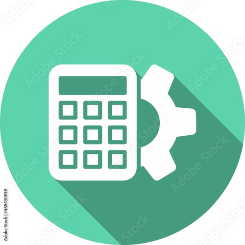  Calculator Glyph Circle Vector Icon Design