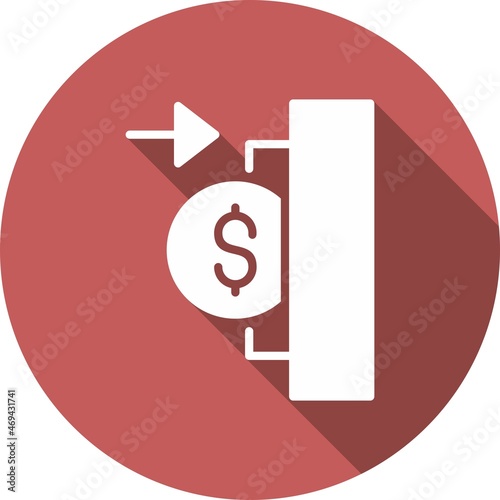 Pay Glyph Circle Vector Icon Design