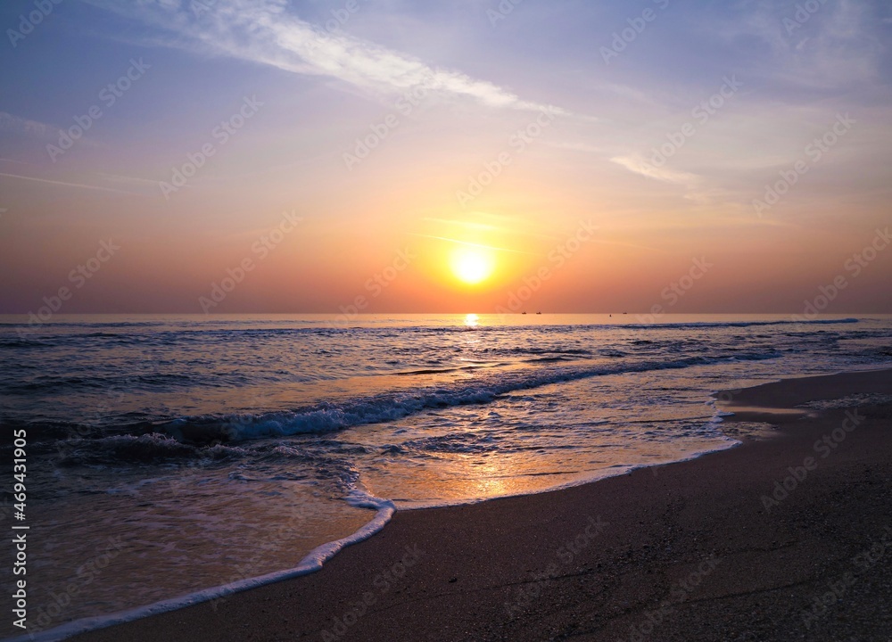 sunset on the beach, Stunning evening, Sunset, Sunset landscape, Evening on the beach.