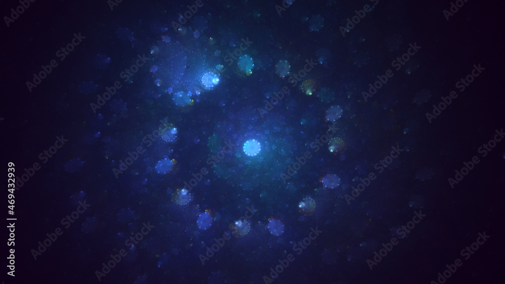 Fototapeta premium 3D rendering abstract blue fractal light background