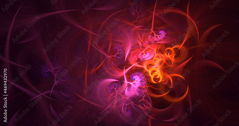 Obraz premium 3D rendering abstract multicolor fractal light background