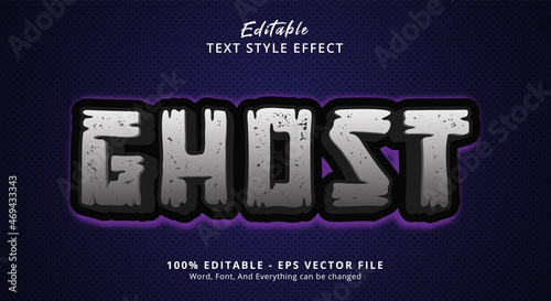 Editable text effect, Ghost text on dark style effect