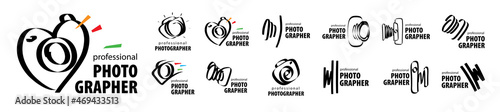 A set of vector logos for the photographer on a white background