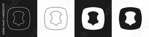 Set Leather icon isolated on black and white background. Vector