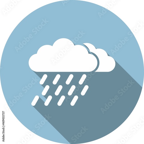 Rain Glyph Circle Vector Icon Design