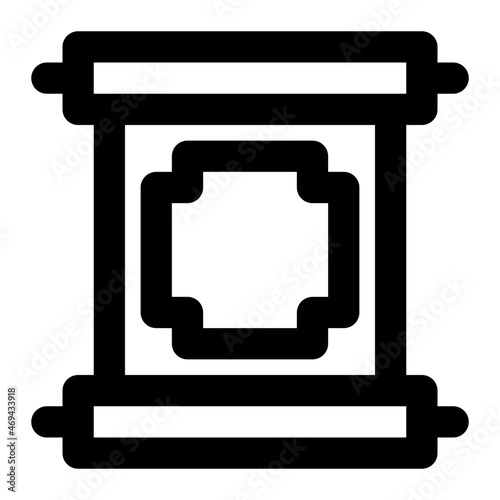 Chinese Scroll Line Icon Vector