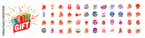 A set of vector logos Gift on a white background