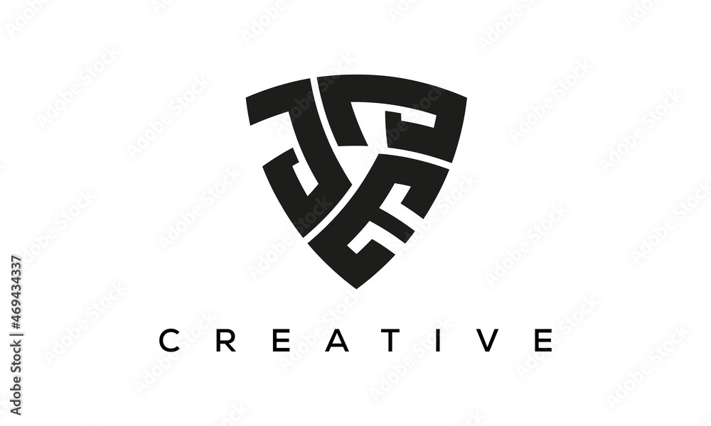 JEJ letters logo, security Shield logo vector - obrazy, fototapety, plakaty 