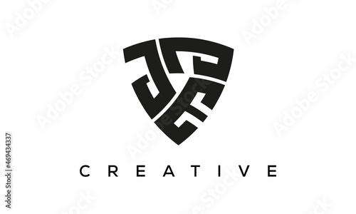 JEJ letters logo, security Shield logo vector