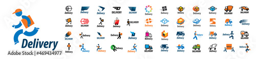 A set of vector logos Delivery on a white background