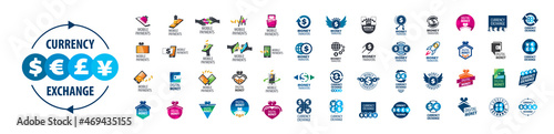 A set of vector Finance logos on a white background