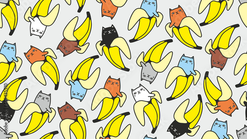 Funny cat seamless pattern for children fabric or adult surface design.