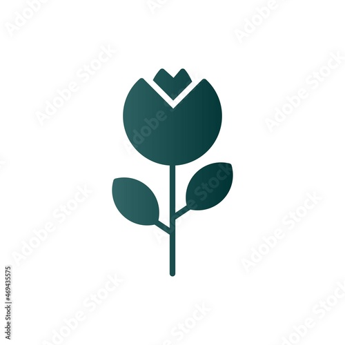 Flower Glyph Gradient Vector Icon Design