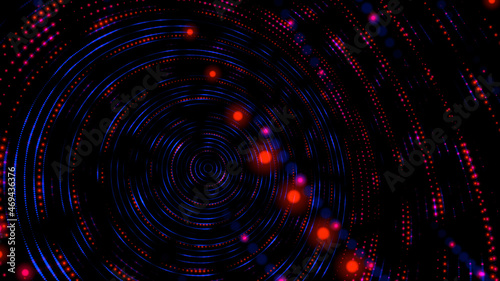 abstract glowing background. neon circles