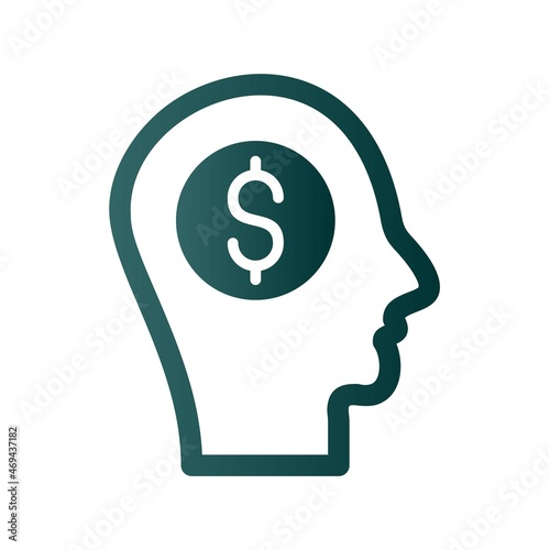 Coin Glyph Gradient Vector Icon Design