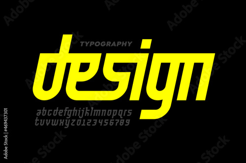 Modern font design, alphabet letters and numbers vector illustration