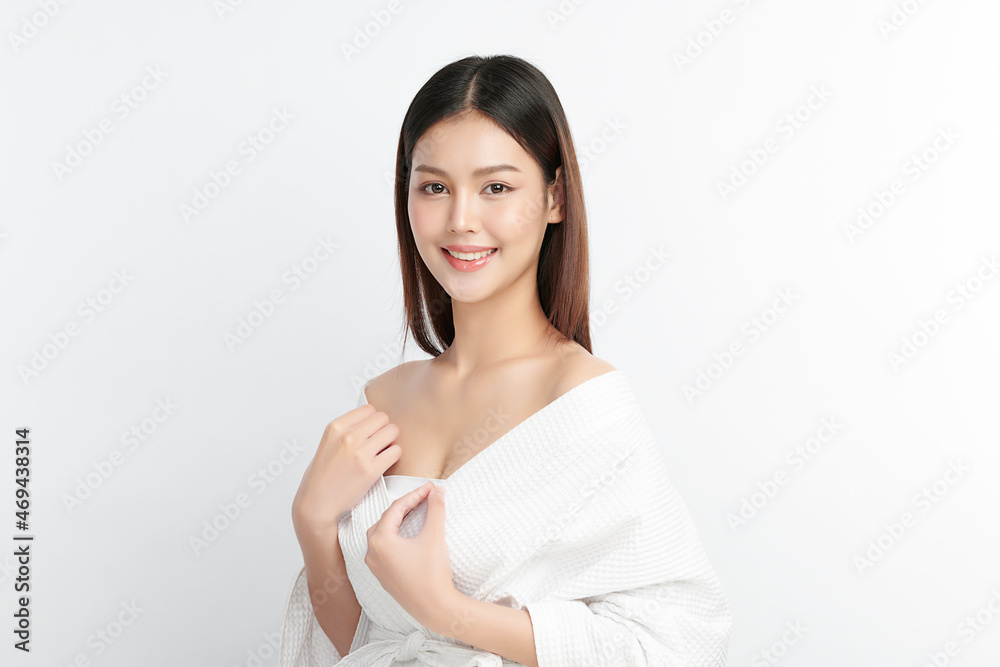 Beautiful young asian woman with clean fresh skin on white background, Face care, Facial treatment, Cosmetology, beauty and spa, Asian women portrait. Beautiful young asian woman with clean fresh skin on white background, Face care, Facial treatment, Cosmetology, beauty and spa, Asian women portrait.