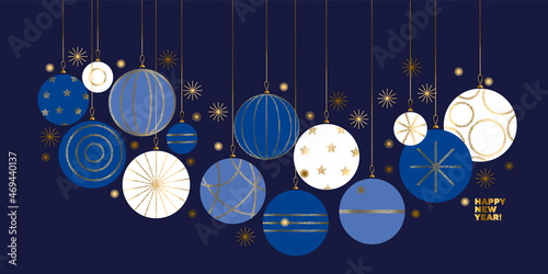 Christmas abstract baubles elegant geometric header