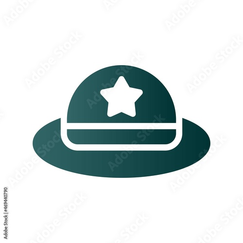 Summer Hat Glyph Gradient Vector Icon Design