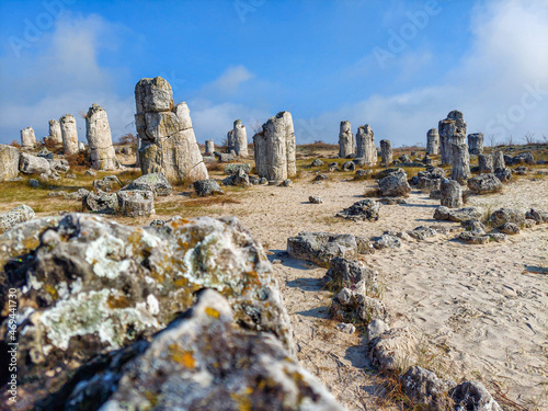Pobiti kamani - phenomenon rock formations in Bulgaria near Varna photo
