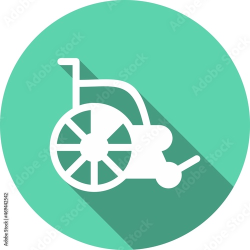 Wheelchair Glyph Circle Vector Icon Design