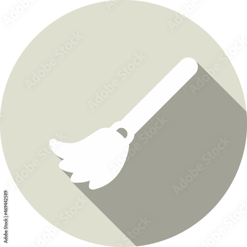 Broom Glyph Circle Vector Icon Design