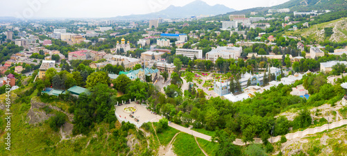 Panoramic view of Pyatigorsk on a summer day, resort town in Stavropol region, Russia.
