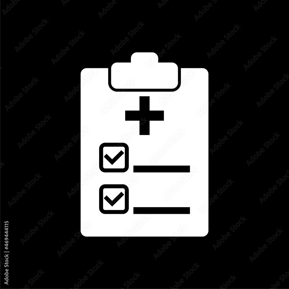 Health report icon isolated on dark background