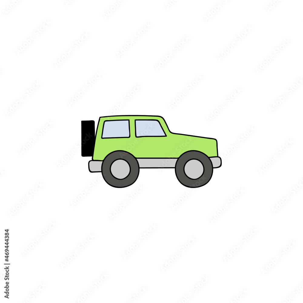 Beach car icon in color icon, isolated on white background 