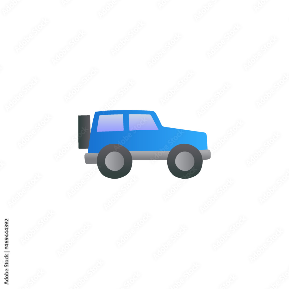 Beach car icon in gradient color, isolated on white 