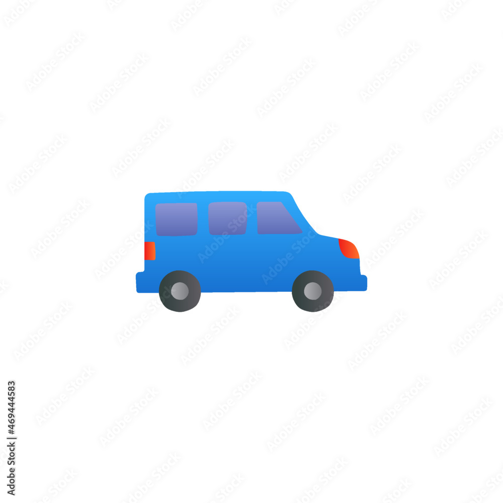 mini Camper car icon, camper van symbol in gradient color, isolated on white 