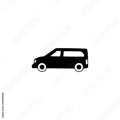 cemetery car icon. funeral, grave car symbol in solid black flat shape glyph icon, isolated on white background 