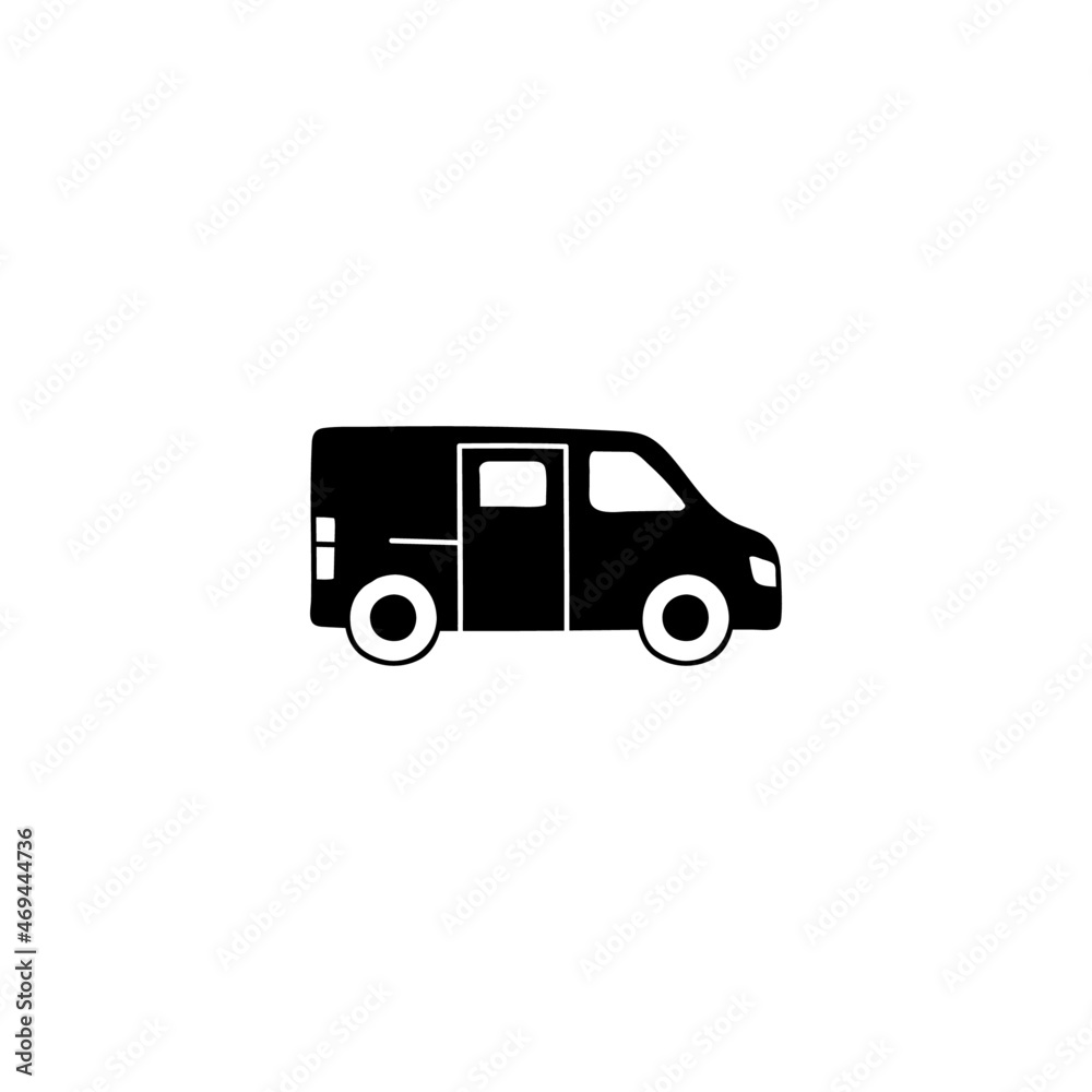 box blind car icon in solid black flat shape glyph icon, isolated on white background 