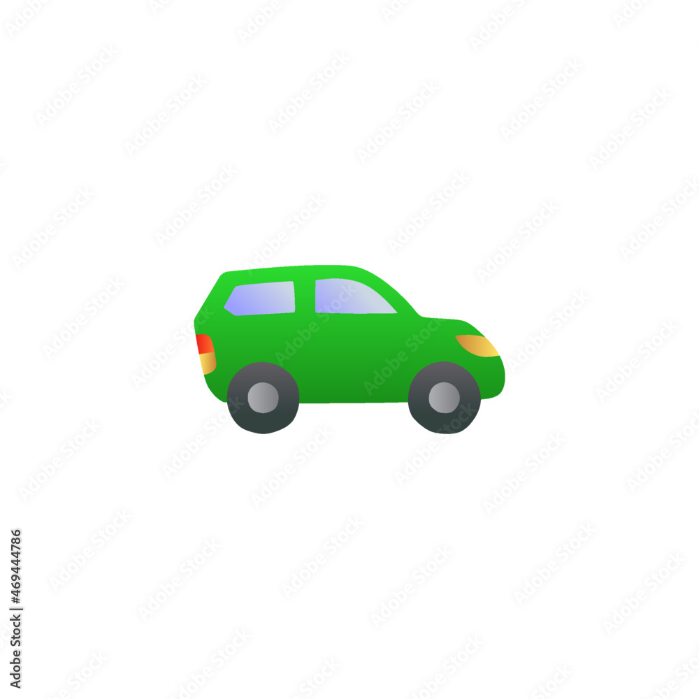 Eco transport icon, Electric vehicle icon, eco green car symbol in gradient color, isolated on white 