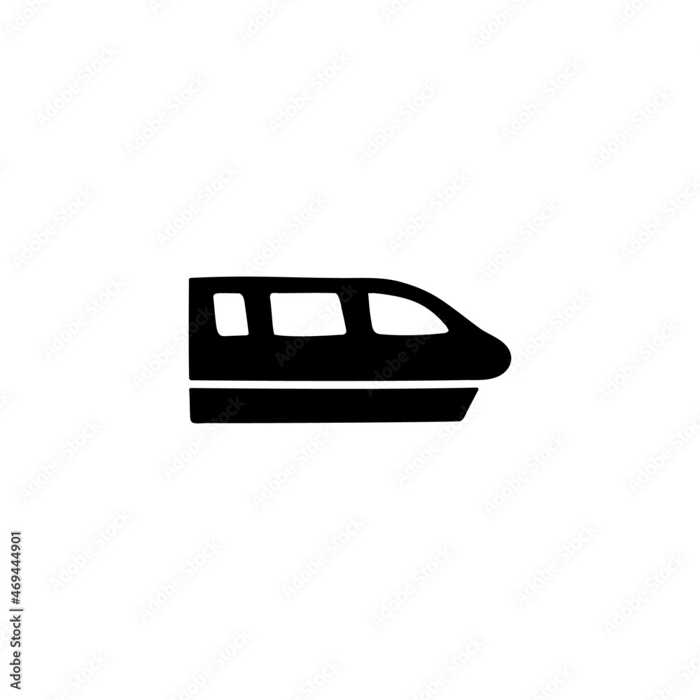 monorail train icon in solid black flat shape glyph icon, isolated on white background monorail train icon in solid black flat shape glyph icon, isolated on white background