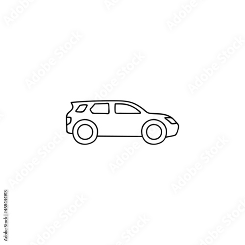 offroad car icon in flat black line style  isolated on white 