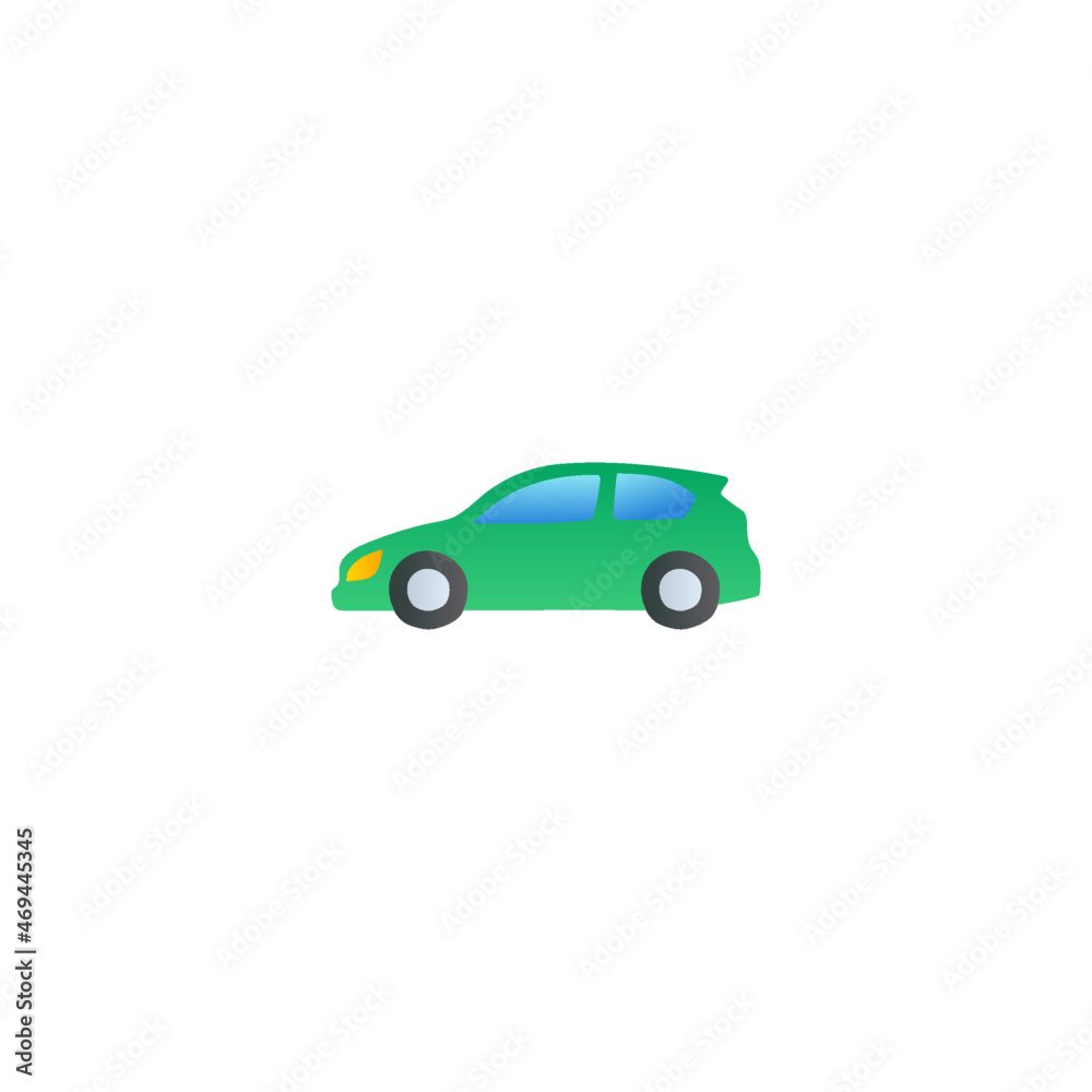 compact car icon in gradient color, isolated on white background