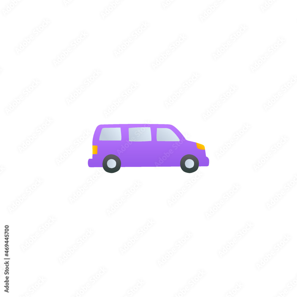 mini Camper car icon, camper van symbol in gradient color, isolated on white background