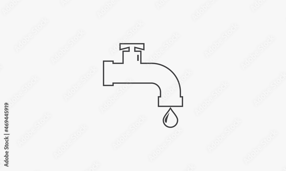line icon tap faucet isolated on white background. line icon tap faucet isolated on white background.
