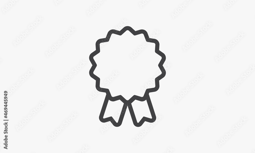 line icon medal ribbon isolated on white background. line icon medal ribbon isolated on white background.