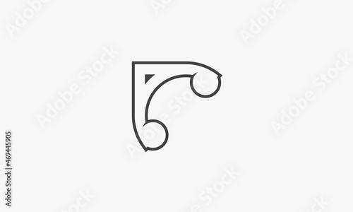line icon ornament corner corbel isolated on white background.