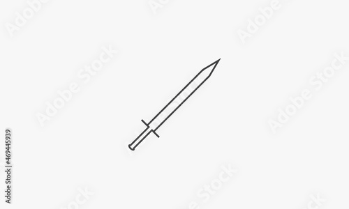 line icon gladius sword isolated on white background. photo