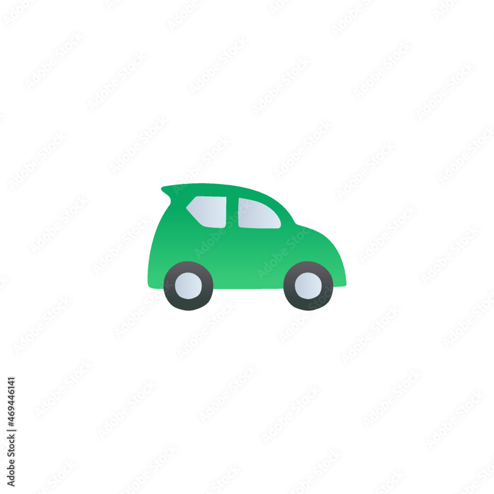 Eco transport icon, Electric vehicle icon, eco green car symbol in gradient color, isolated on white background