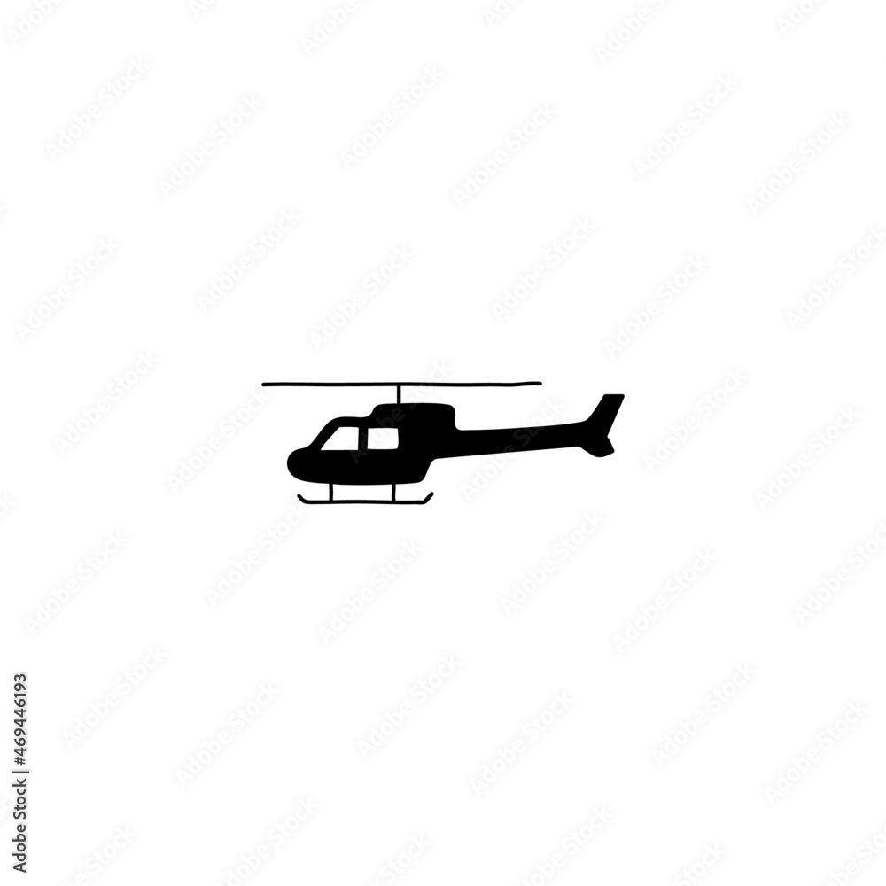 army helicopter icon, military helicopter symbol in solid black flat shape glyph icon, isolated on white background 